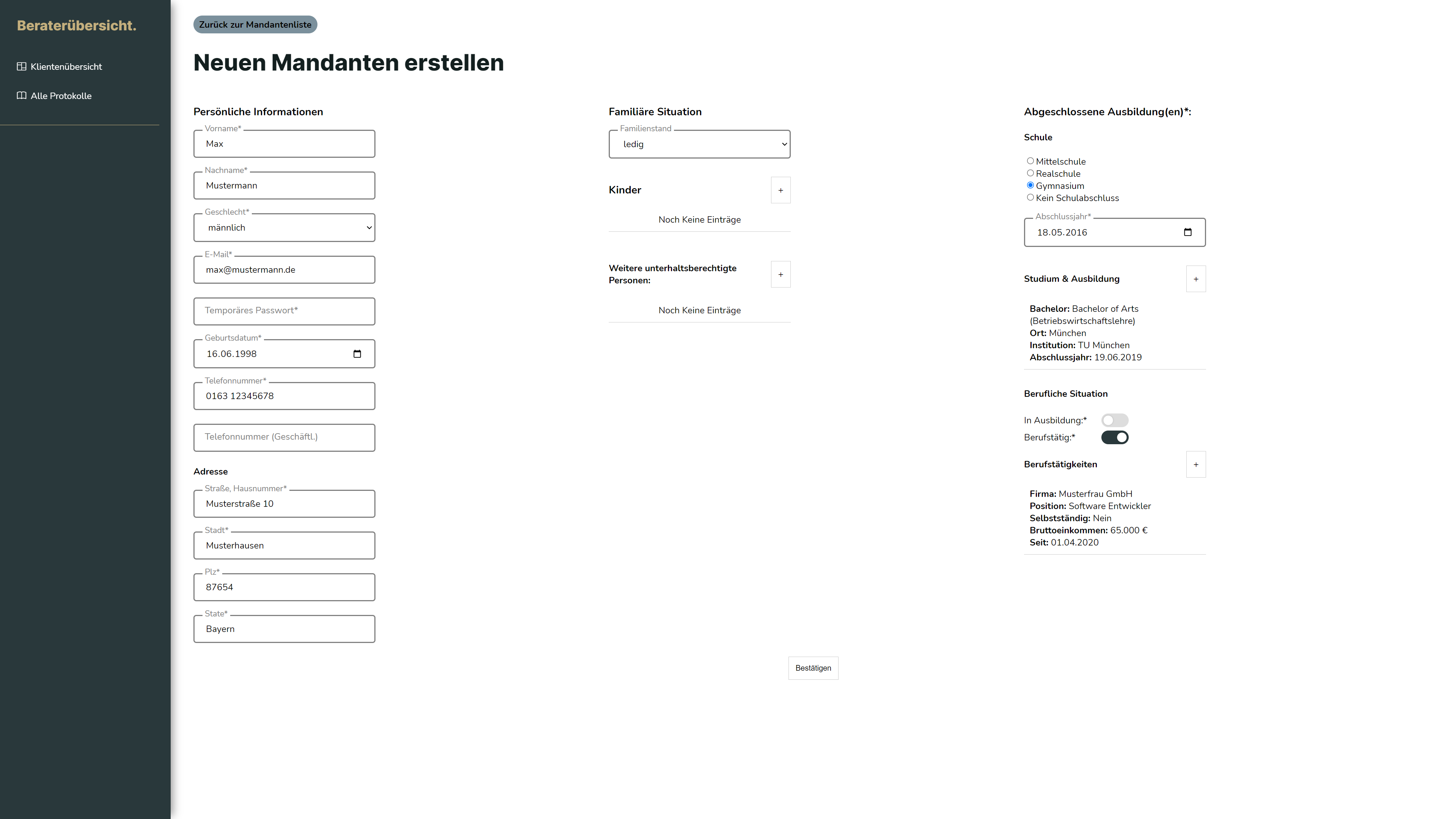 Digital Financial Platform for Financial Consulting